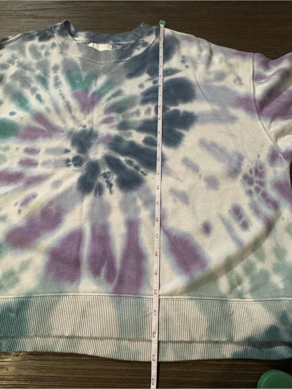 American Eagle Outfitters Tie-Dye Crewneck Sweatshirt - Blue, White & Gray - Picture 4 of 6